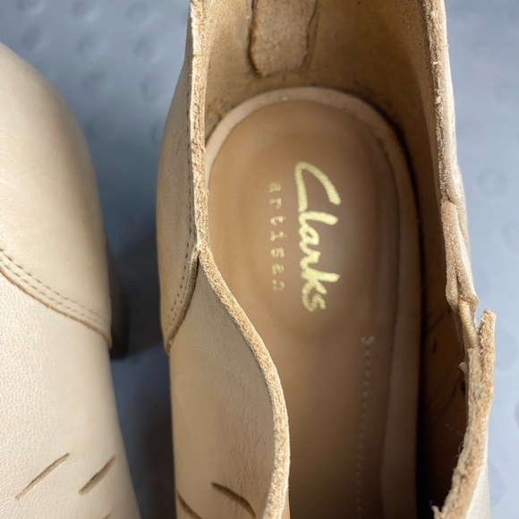 LADIES CLARKS OKENA POSH LEATHER ZIP CASUAL PEEP TOE HEELED MULES - Picture 6 of 16